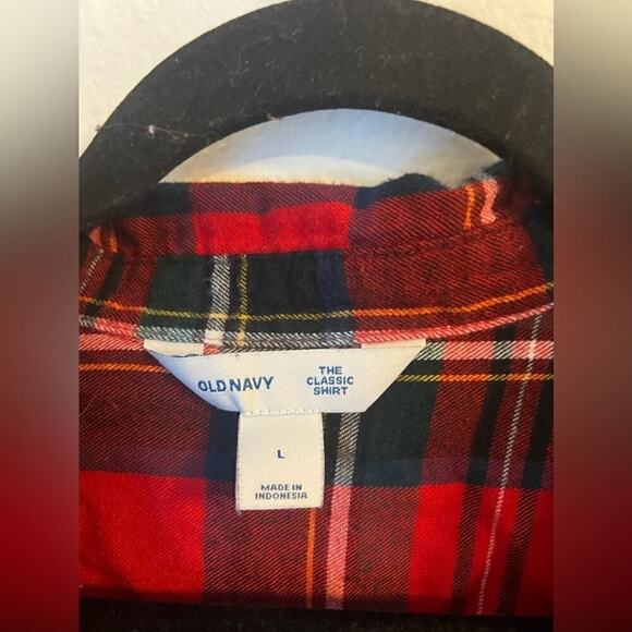 Old Navy Red Plaid Button Up Shirt - Picture 3 of 3